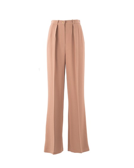 Shop ELISABETTA FRANCHI  Pantalone: Elisabetta Franchi pantalone dritto in crêpe fermo con rivetto stemma.
Fodera in raso monogram.
Chiusura con zip e gancio.
Bottoni e accessorio in metallo dorato.
Pantalone dritto in crêpe fermo con pinces.
Tasche alla francese e tasche posteriori con patte.
Vestibilità regular. 
Composizione: 100% Poliestere.
Made in Italy.. PA02646E2-032